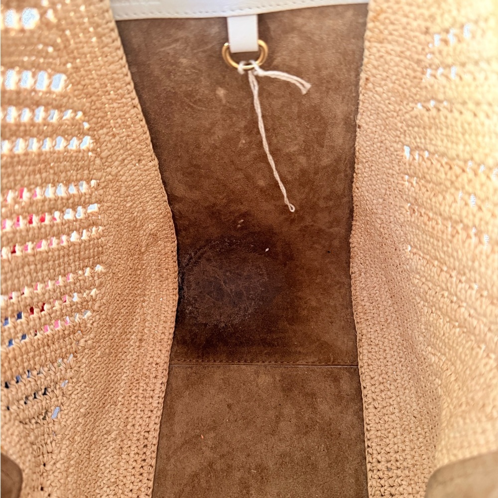 Loewe Hammock Bag, Raffia and White Leather - Picture 7 of 17